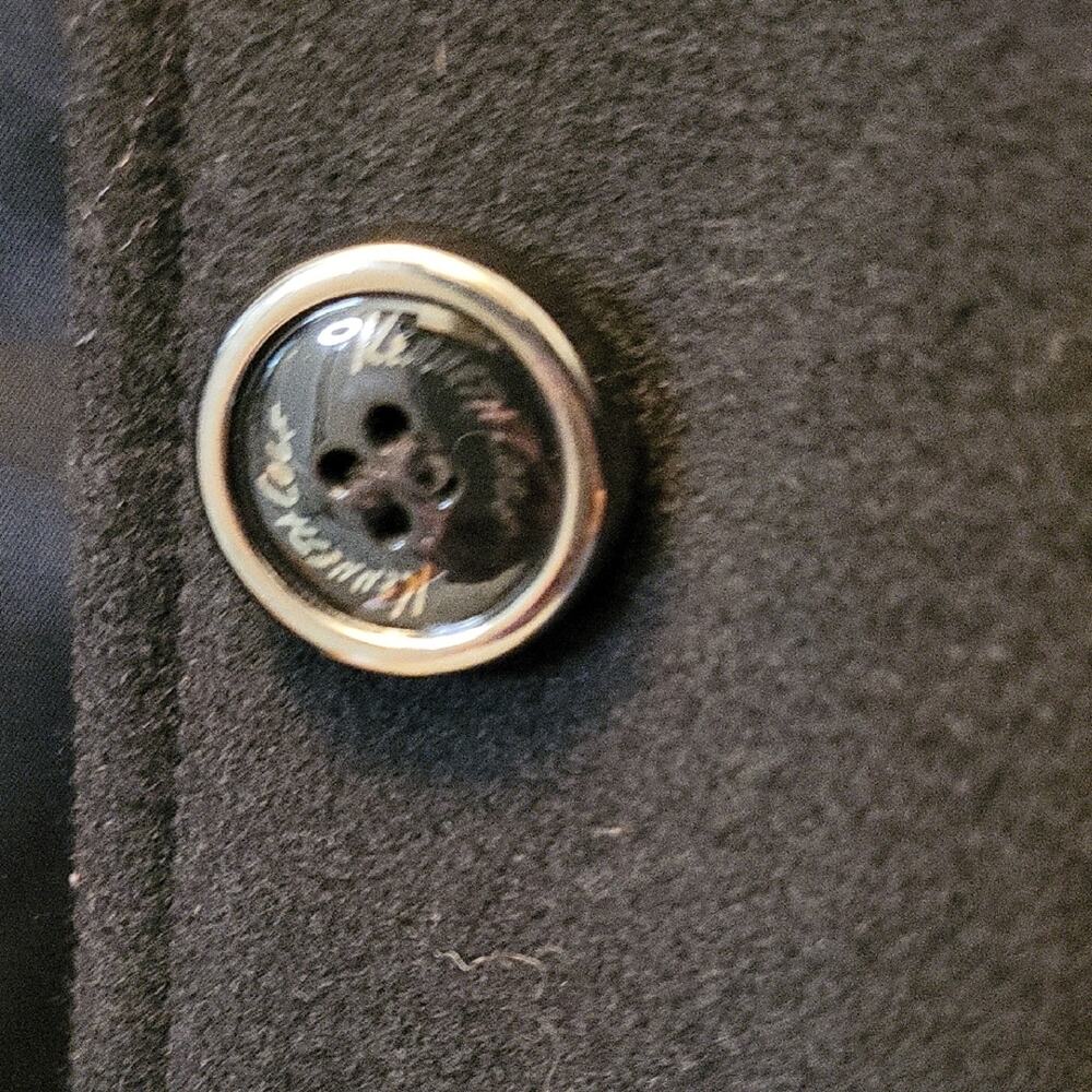Kenneth Cole New York Women’s Size 4 Black Pea Coat Hooded Wool Button Front - Picture 13 of 14